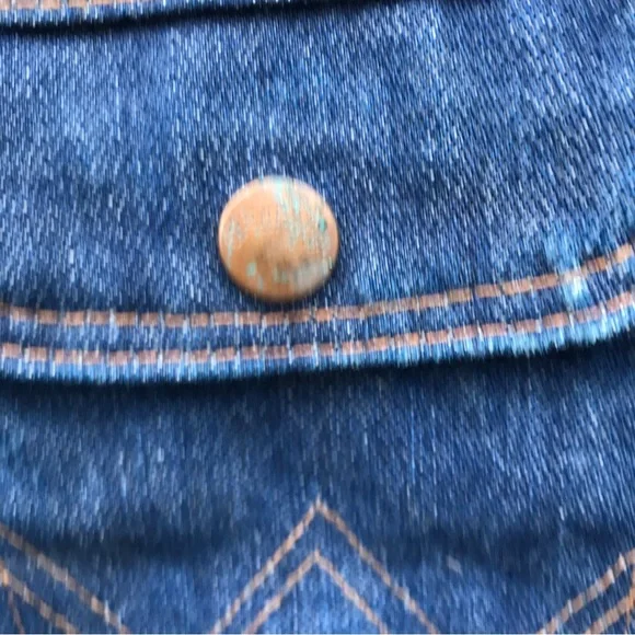 Vintage 70s Wrangler No-Fault Denims Trucker Jacket 38 L 74136NV - Picture 12 of 13